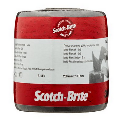 3M 100mm x 200mm Ultra Fine Scotch Brite Grey Perferated Multi F