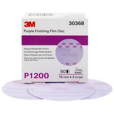 3M P1200 75mm Purple Hookit No Hole Finishing Film Disc 334U (Pk