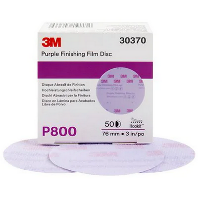 3M P800 75mm Purple Hookit No Hole Finishing Film Disc 334U (Pkt