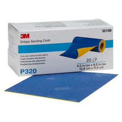 3M P320 139x114mm Grippy Sanding Cloth (Pack of 20)