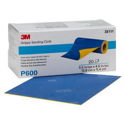 3M P600 139x114mm Grippy Sanding Cloth (Pack of 20)