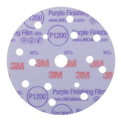 3M P800 260L Purple Finishing Film Discs 150mm 15 Hole (Pkt 50)