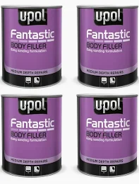 4 X UPOL FANTASTIC LIGHTWEIGHT BODY FILLER 3L *BULK BUY*