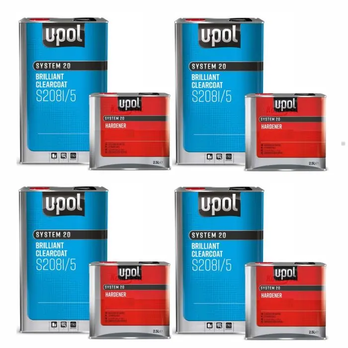 4 X UPOL S2081 CLEARCOAT KITS 7.5L *BULK BUY*