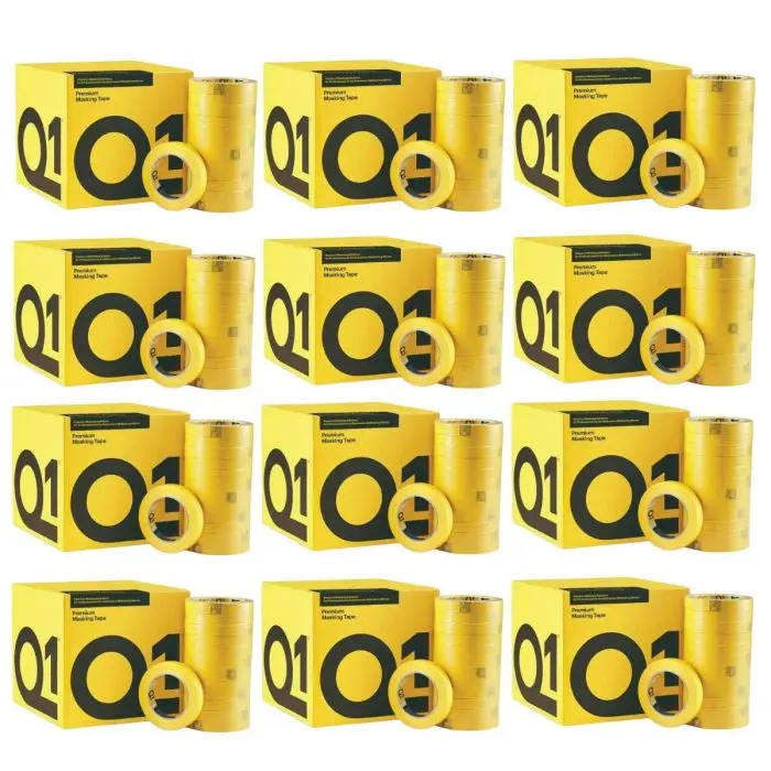 [Q1MTQ118X12] 12 x BOXES Q1 PREMIUM MASKING TAPE 18MM (576 ROLLS TOTAL)