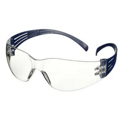 3M Safety Glasses Anti-Fog / Anti-Scratch Clear Lens Blue Frame 