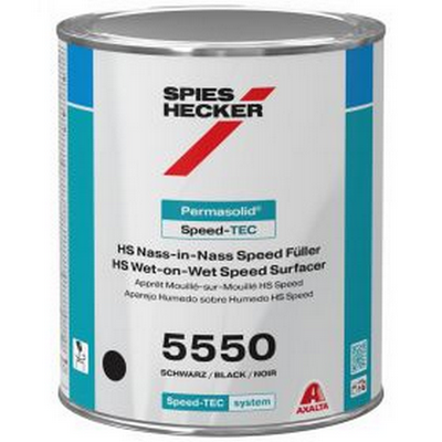 1ltr Spies Hecker 5550 Permasolid Wow Speed Surfacer Black (Each