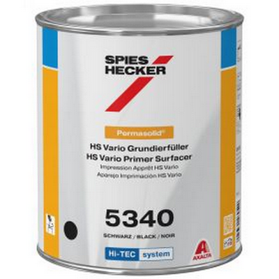3.5ltr Spies Hecker Permasolid 5340 Black HS Wet-On-Wet Surfacer
