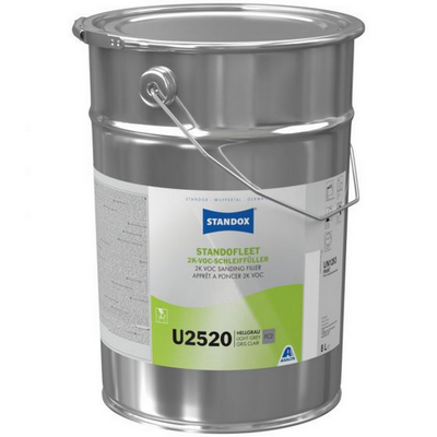 8ltr Standox U2520 Standofleet 2K VOC Sanding Filler Light Grey 
