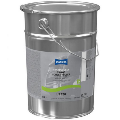 8ltr Standox U2520 Standofleet 2K VOC Sanding Filler Dark Grey (