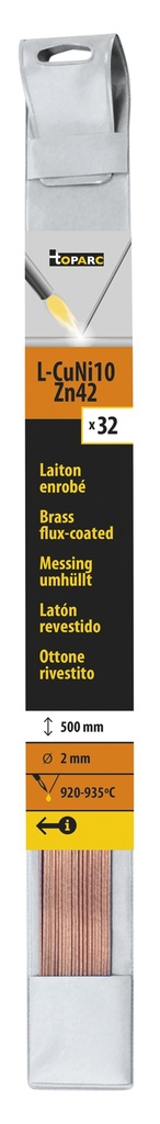 GYS 32 BRAZING RODS FLUX COATED BRASS Ø 2mm - L. 500mm - Blister
