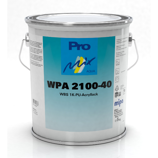Mipa WPA 2100-40 WBS 1K PU Acrylic Topcoat Satin Matt (4KG)