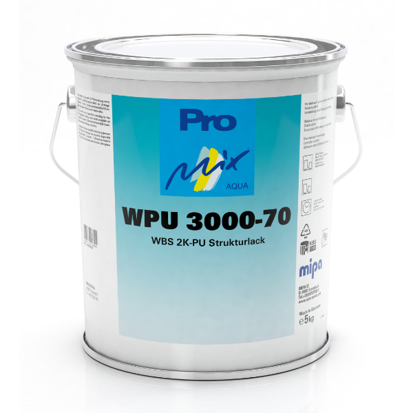 Mipa WPU 3000-70 WBS 2K PU Texture Topcoat Satin Gloss (3.75KG)