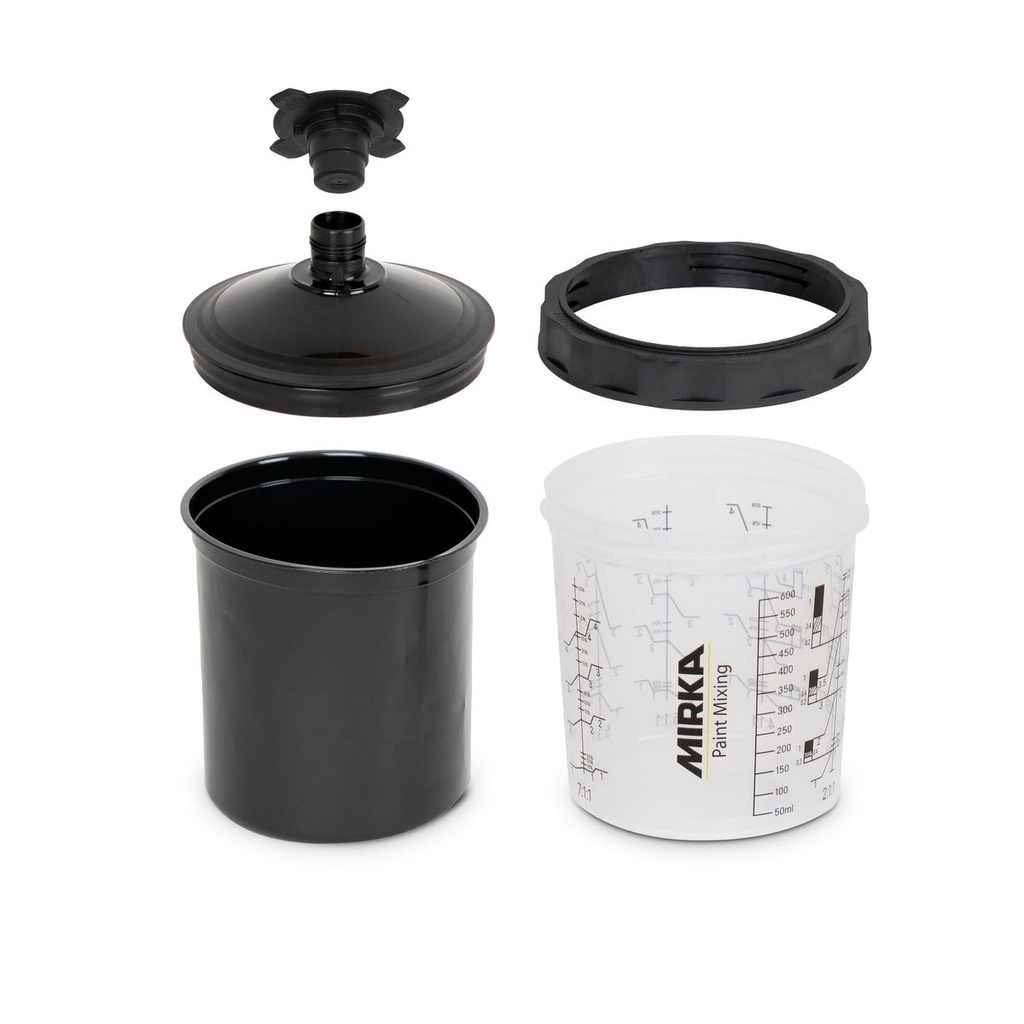 Mirka Paint Cup System UV 650ml,Filter Lid 125µm,50/Pack
