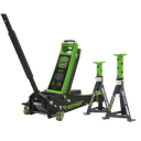 Sealey Premier Trolley Jack 3 Tonne & Axle Stands (Pair) 3 Tonne