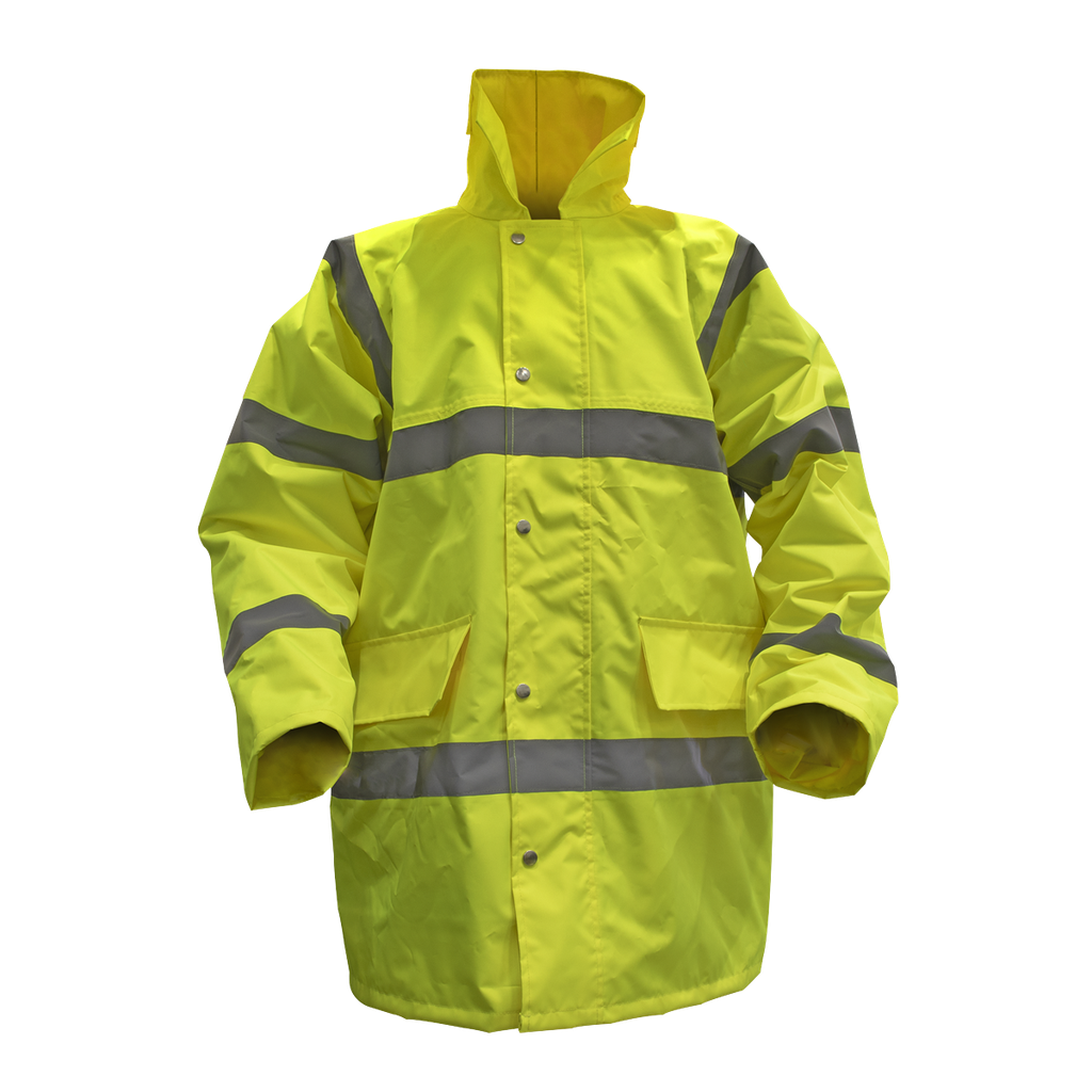 Sealey Worksafe® Hi-Vis Yellow Jacket with Quilted Lining - X-La