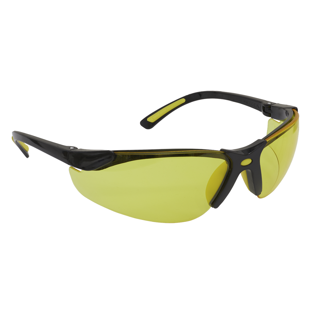 Sealey Worksafe® Zante Style Amber Lens Safety Glasses with Flex