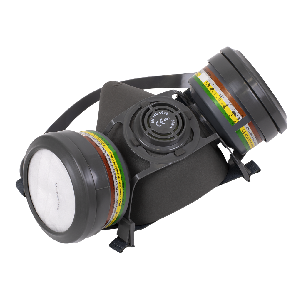 Sealey Worksafe® Half Mask with ABEK1 P2R Filter Cartridges
