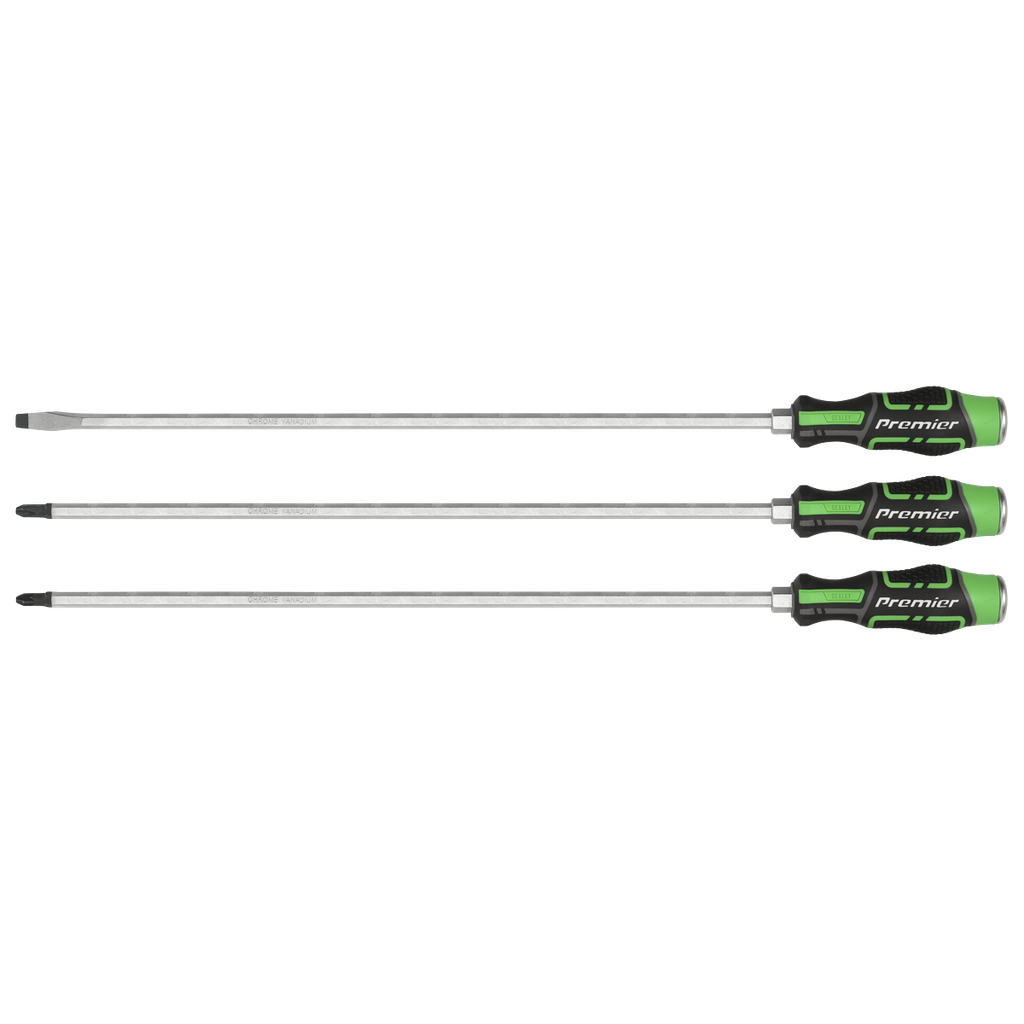 Sealey Premier Extra-Long Hammer-Thru Screwdriver Set 450mm 3pc 