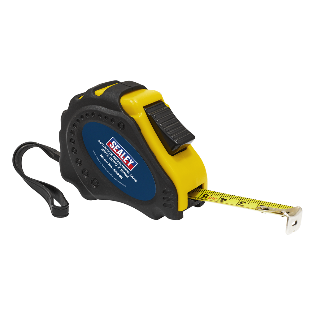 Sealey Metric/Imperial Auto Lock Tape Measure 3m(10ft) x 16mm