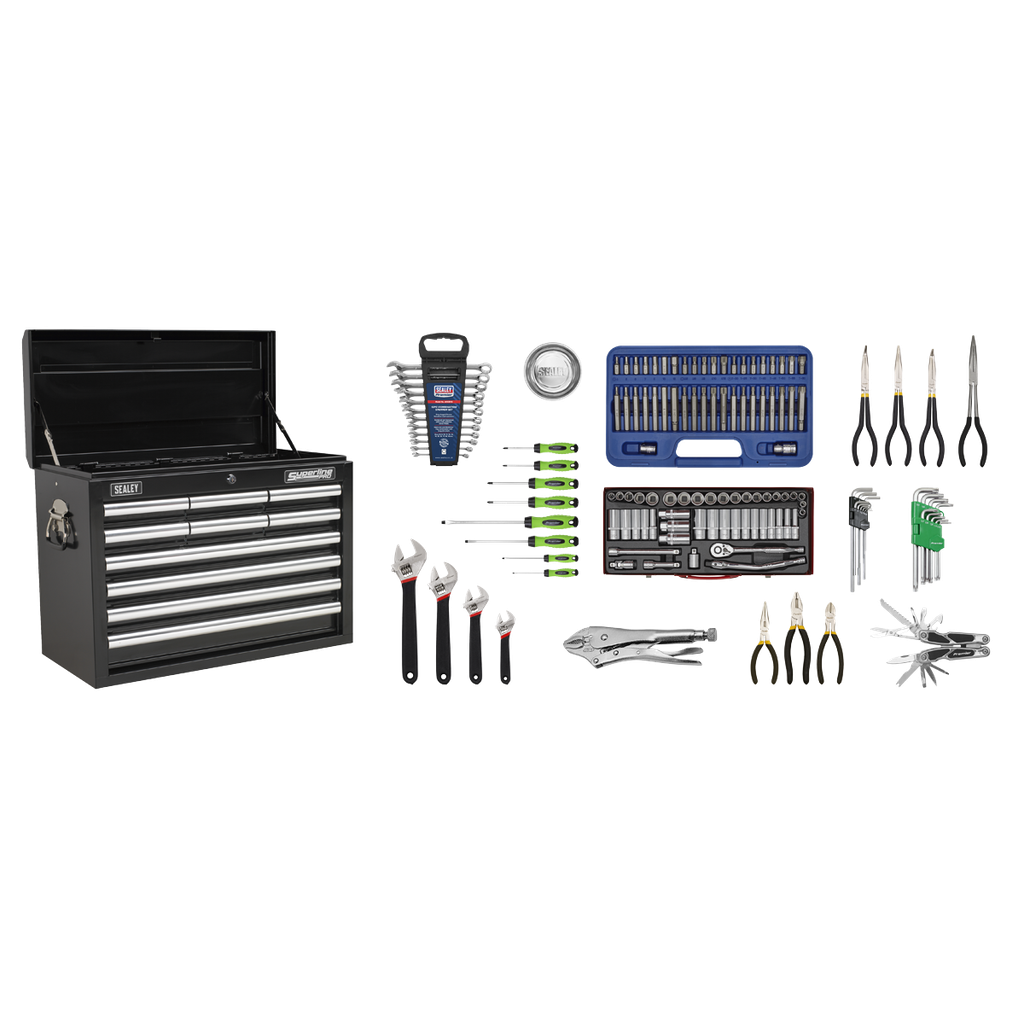 Sealey Superline PRO® Topchest 10 Drawer with 140pc Tool Kit - B