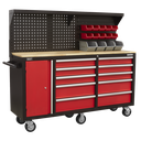 Sealey Superline PRO® Mobile Workstation with Backboard 10 Drawe