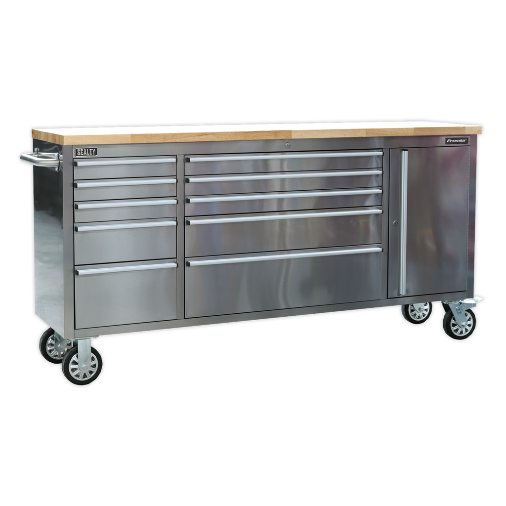 Sealey Premier™ Mobile Stainless Steel Tool Cabinet & Cupboard 1
