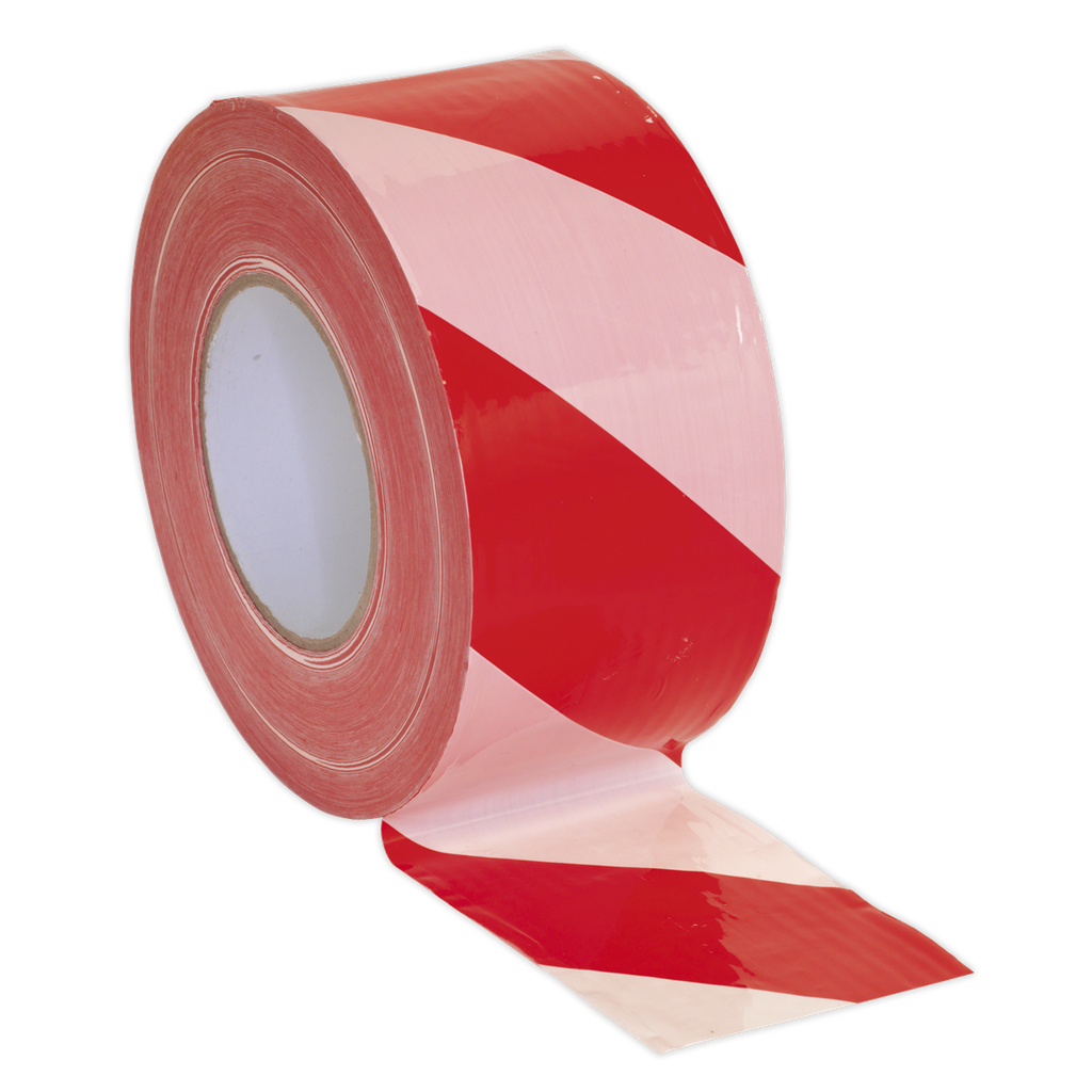 Sealey Non-Adhesive Hazard Warning Barrier Tape 80mm x 100m - Re