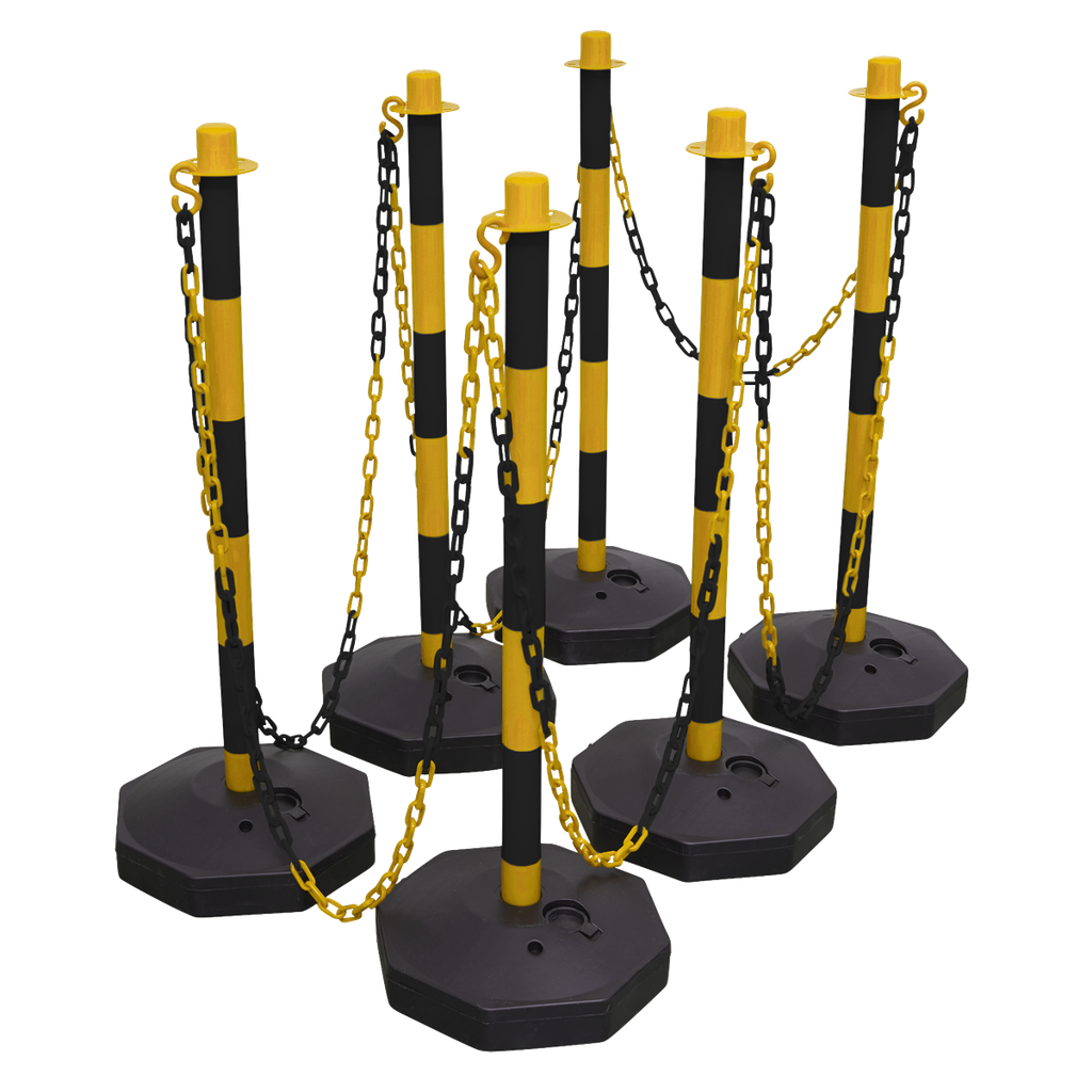 Sealey Post & Chain Kit 25m - Black/Yellow