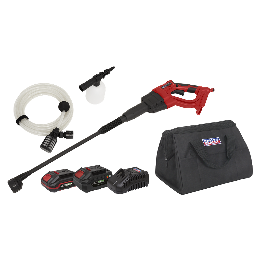 Sealey SV20 Series 22bar Cordless Pressure Washer Kit 20V - 2 Ba