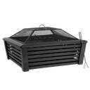 Sealey Dellonda 89cm Square Outdoor Fire Pit, Black