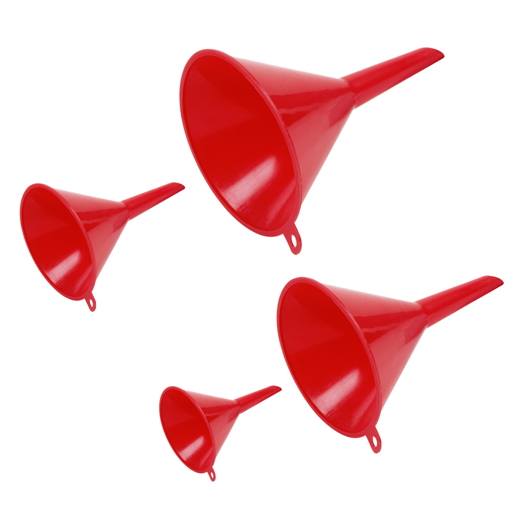 Sealey Economy Fixed Spout Funnel Set 4pc - Small