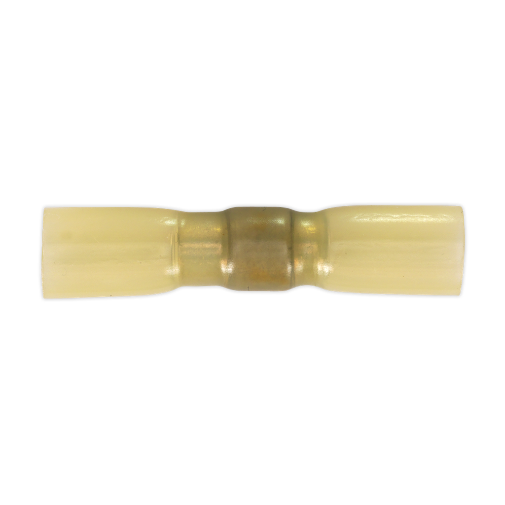 Sealey Heat Shrink Butt Connector with Crimp & Solder, Yellow - 