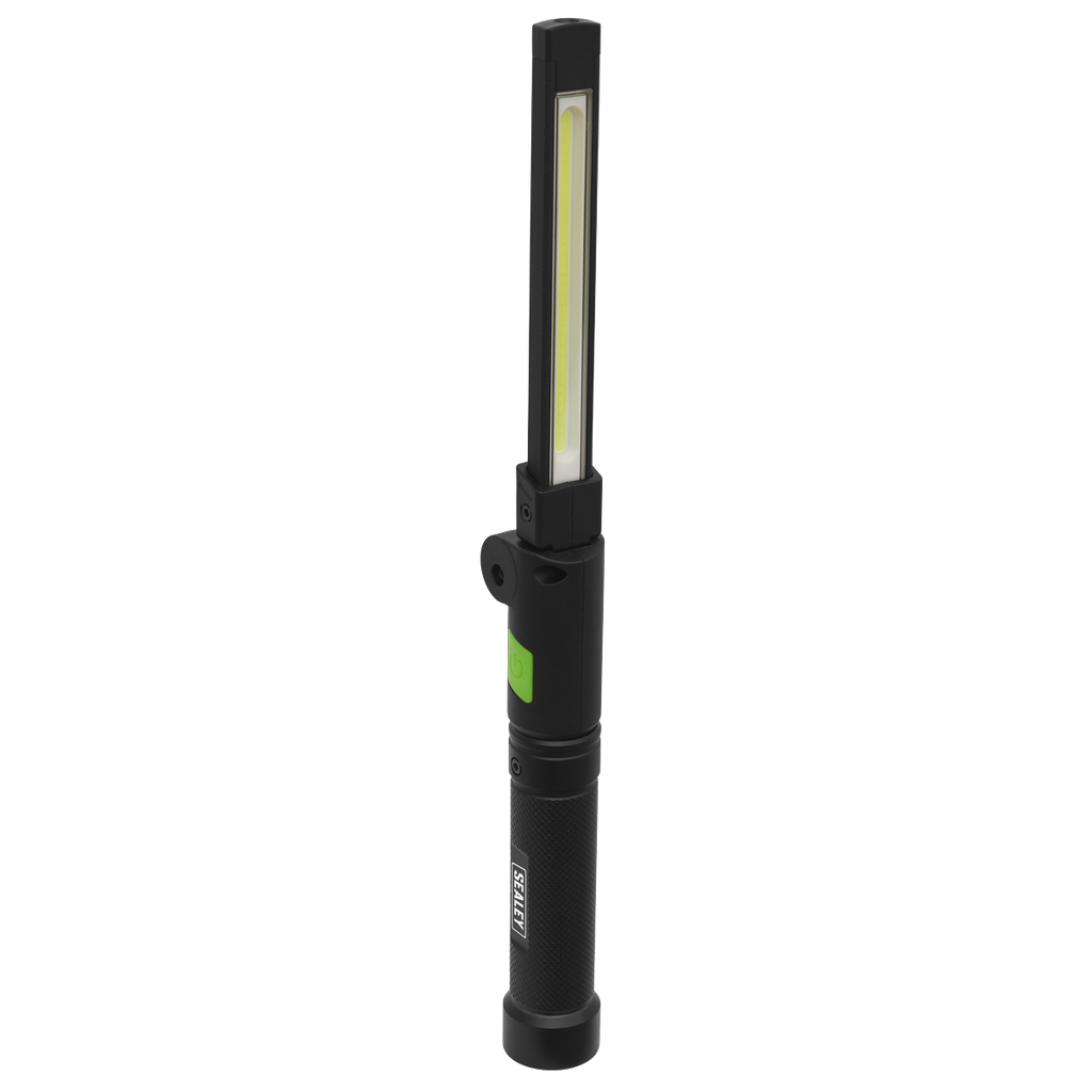 Sealey Rechargeable Aluminium Folding Pocket Light 2 COB & 1 SMD