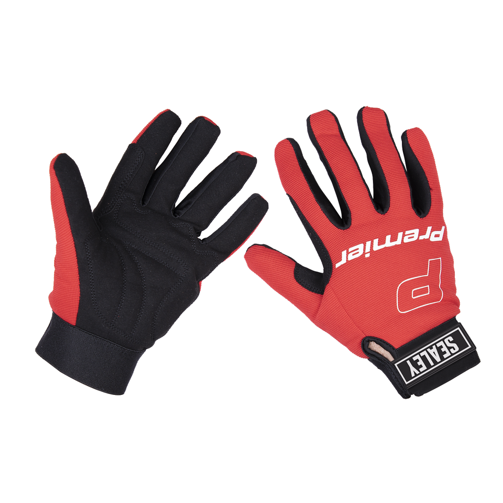 Sealey Premier Mechanic's Gloves Padded Palm - Large Pair