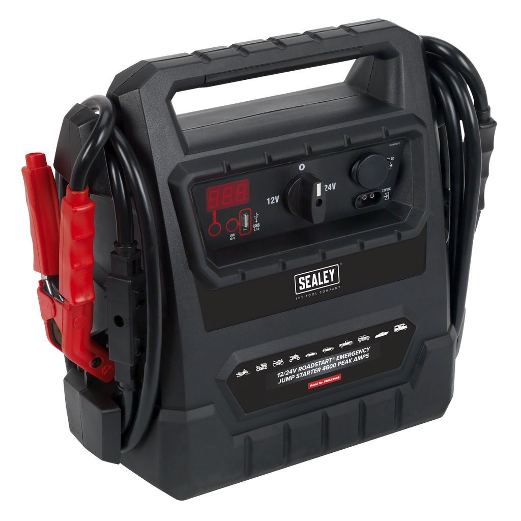 Sealey 12/24V RoadStart® Emergency Jump Starter 4600 Peak Amps -