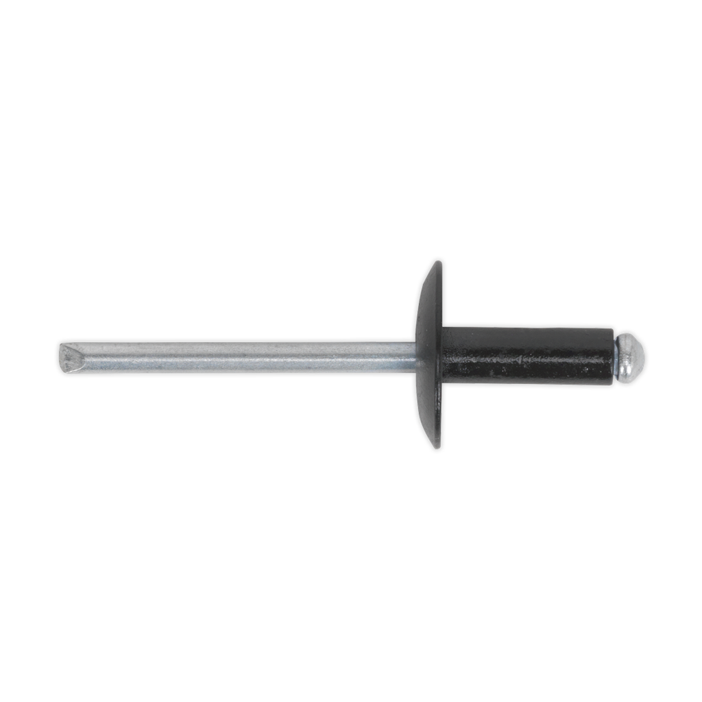 Sealey Aluminium Large Flange Rivet 4.8 x 18mm, Black - Pack of 