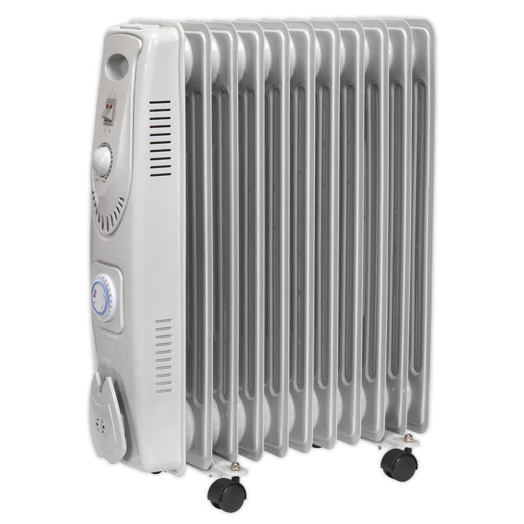 Sealey 11-Element Oil Filled Radiator with Timer 2500W/230V