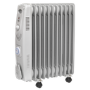 Sealey 11-Element Oil Filled Radiator with Timer 2500W/230V
