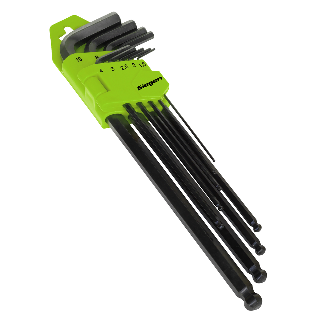 Sealey Siegen Extra-Long Ball-End Hex Key Set 9pc