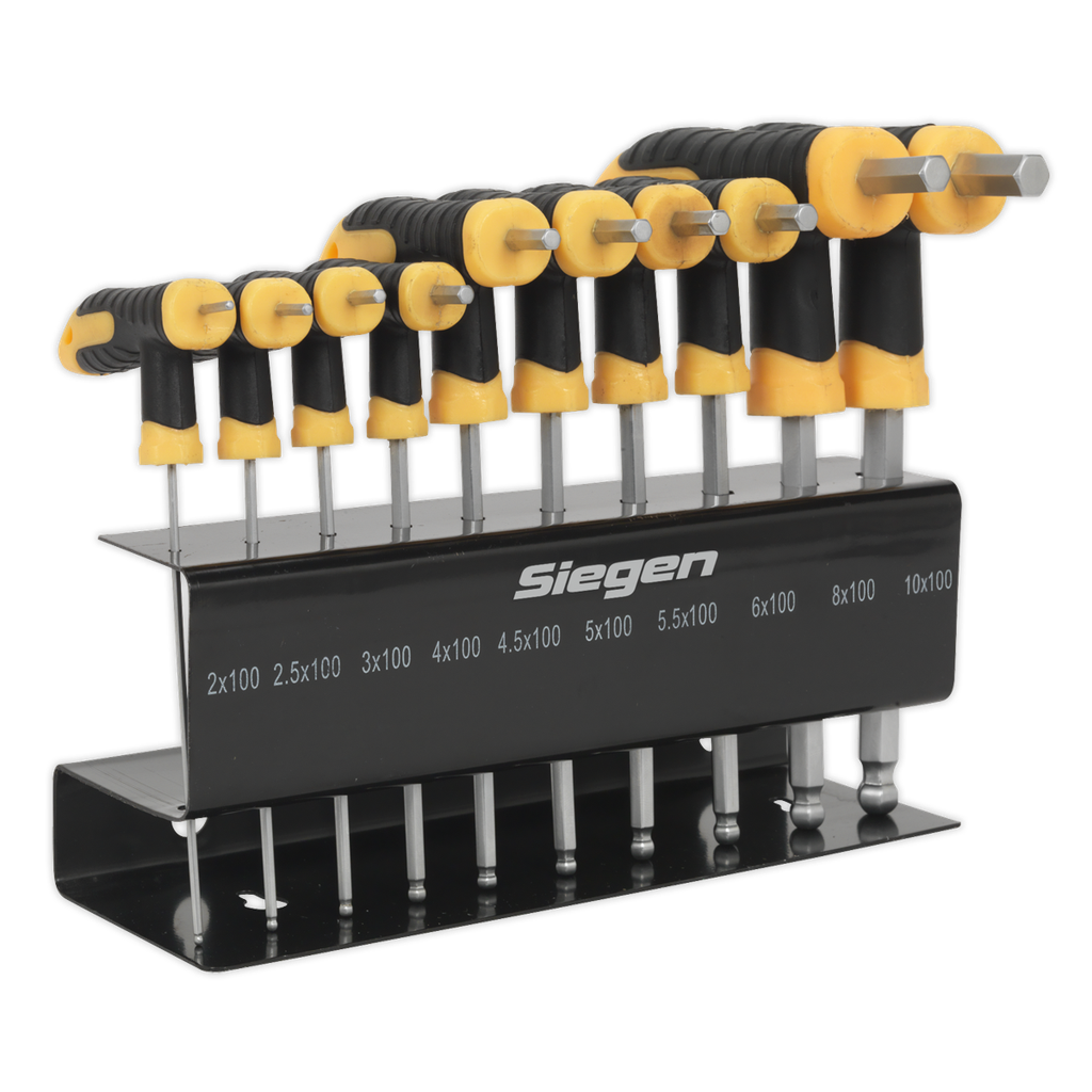 Sealey Siegen T-Handle Ball-End Hex Key Set 10pc