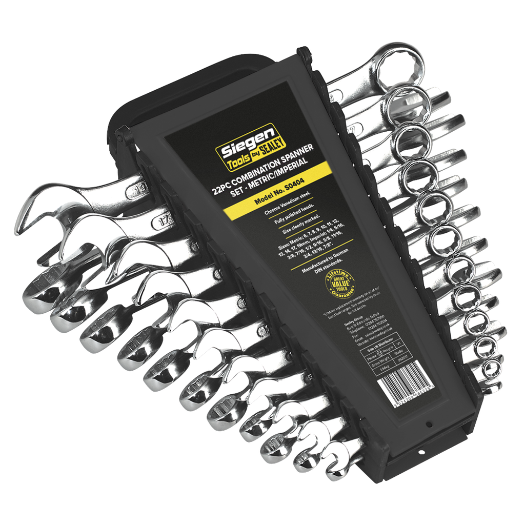 Sealey Siegen Metric/Imperial Combination Spanner Set 22pc