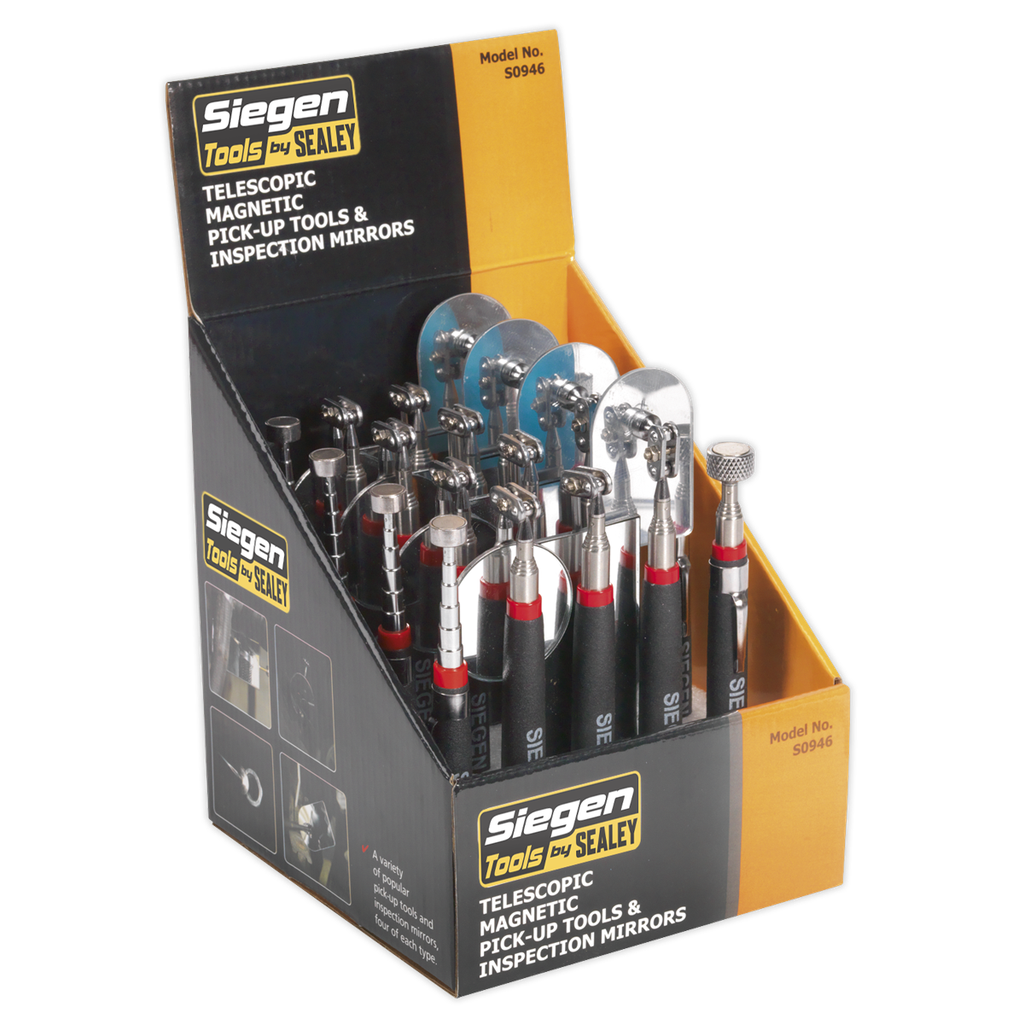 Sealey Siegen Telescopic Magnetic Pick-Up Tools & Inspection Mir
