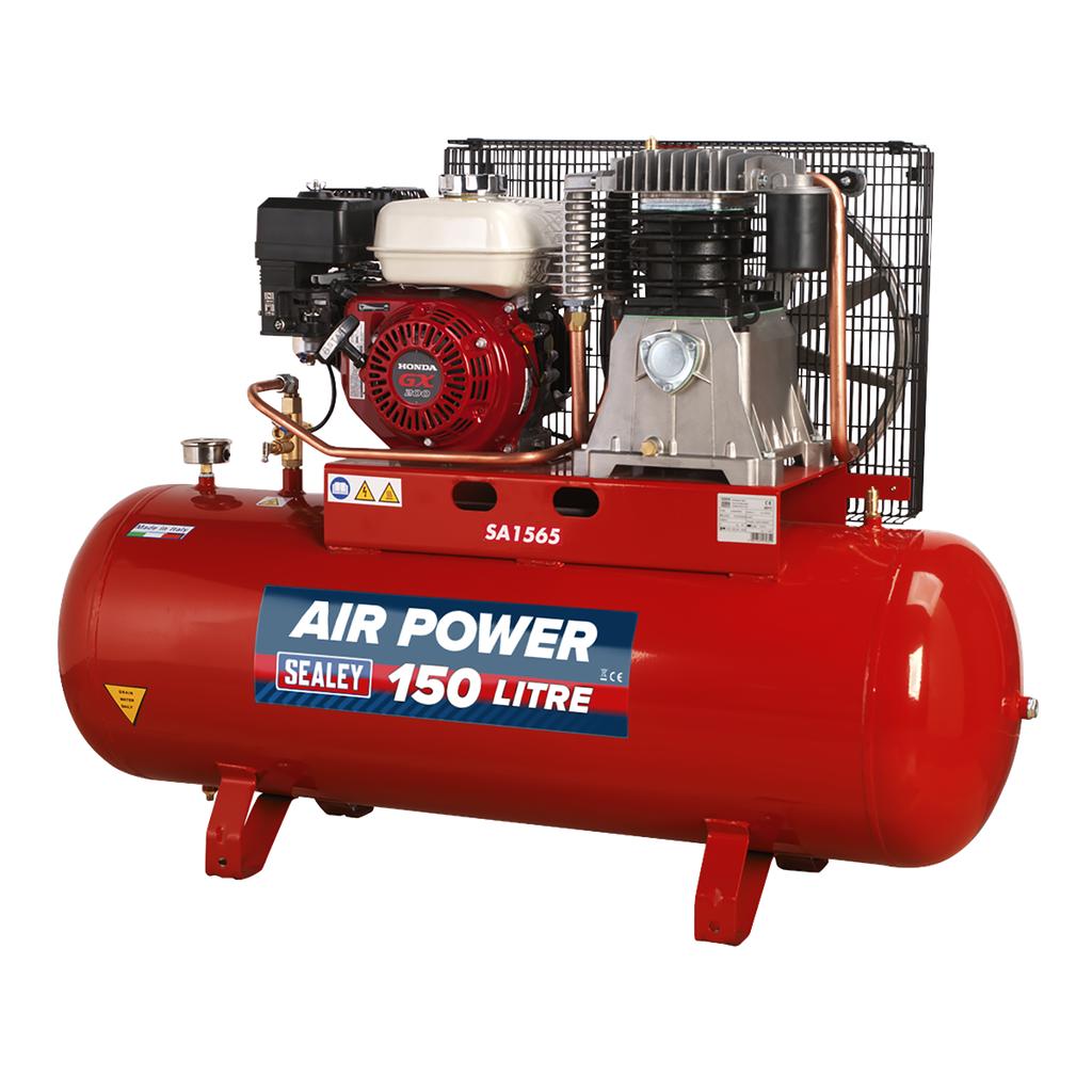 Sealey 150L Belt Drive Air Compressor with Petrol Engine 6.5hp