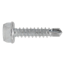 Sealey Zinc Plated Self-Drilling Hex Head Screw 4.2 x 19mm - Pac
