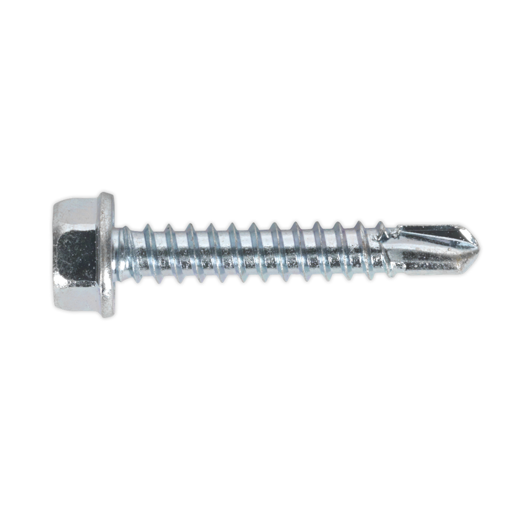 Sealey Zinc Plated Self-Drilling Hex Head Screw 4.2 x 25mm - Pac