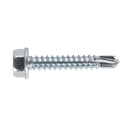 Sealey Zinc Plated Self-Drilling Hex Head Screw 4.2 x 25mm - Pac