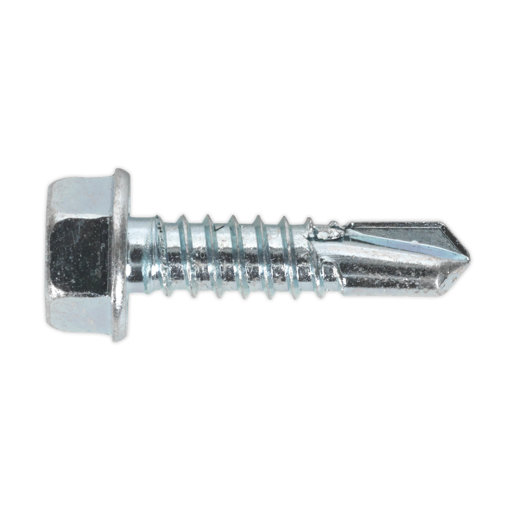 Sealey Zinc Plated Self-Drilling Hex Head Screw 6.3 x 25mm - Pac
