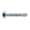 Sealey Zinc Plated Self-Drilling Hex Head Screw 6.3 x 38mm - Pac