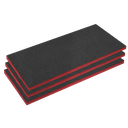 Sealey Easy Peel Shadow Foam® 1200 x 550 x 50mm, Red/Black - Pac